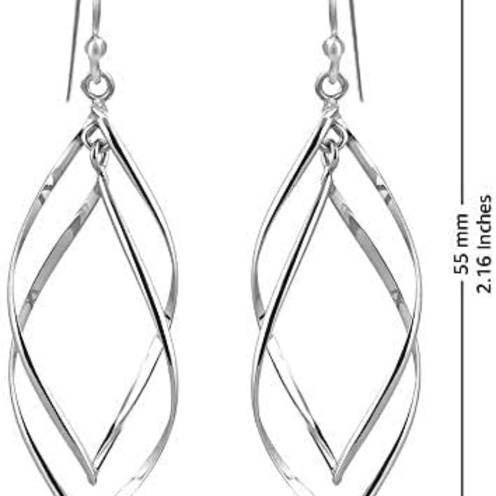 Sterling Silver Double Twisted Infinity Drop Dang… - image 5